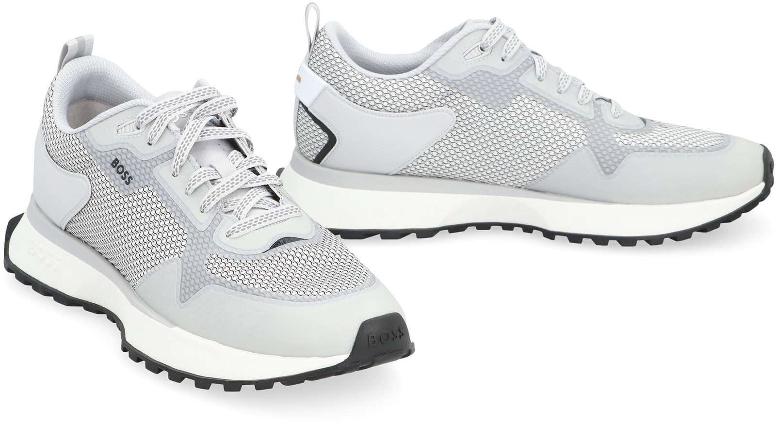 Shop Hugo Boss Jonah Fabric Low-top Sneakers In Grey
