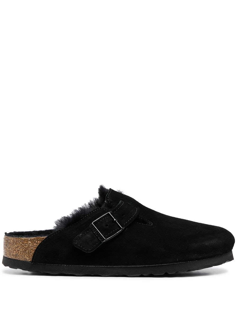 Birkenstock Boston Shearling Suede Slippers In Multi