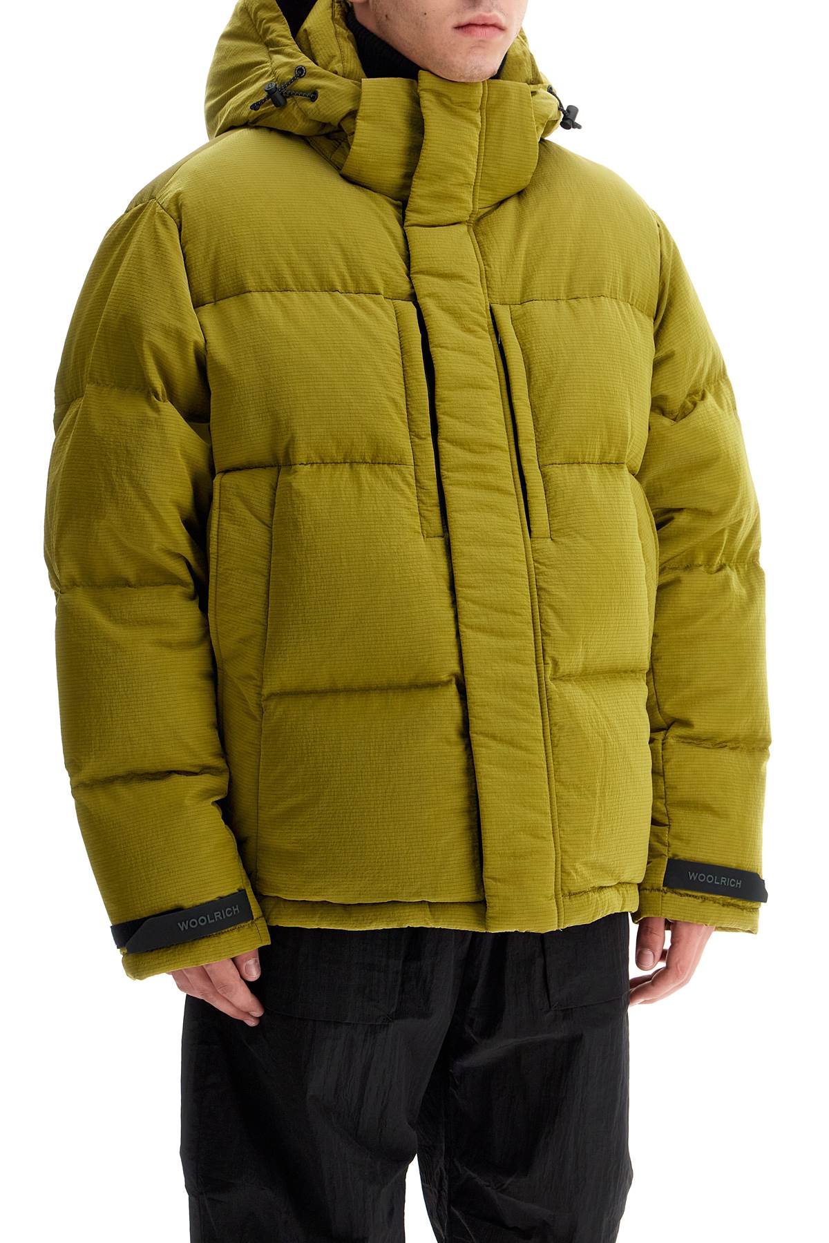 Shop Woolrich Short Ripstop Olmetex Down In Citron (green)