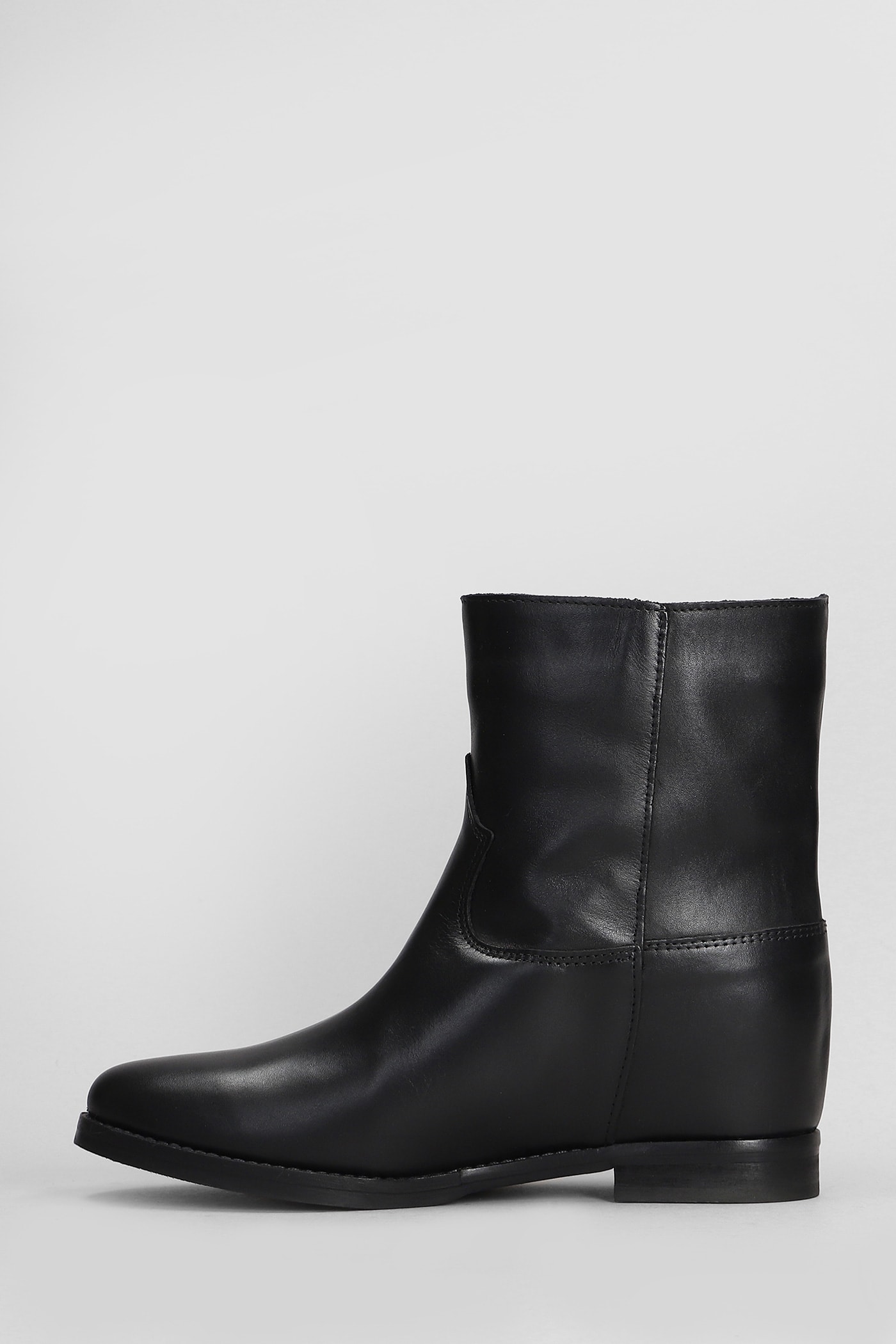 Shop Julie Dee Texan Ankle Boots In Black Leather