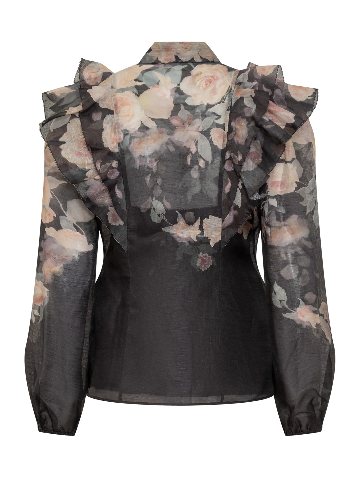 ZIMMERMANN SHIRT WITH FLORAL PATTERN 