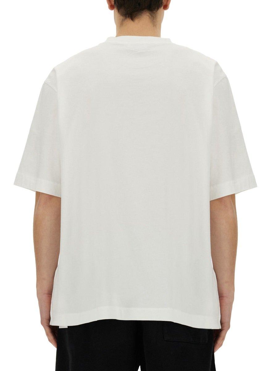 Shop Off-white Logo Printed Crewneck T-shirt In White/black