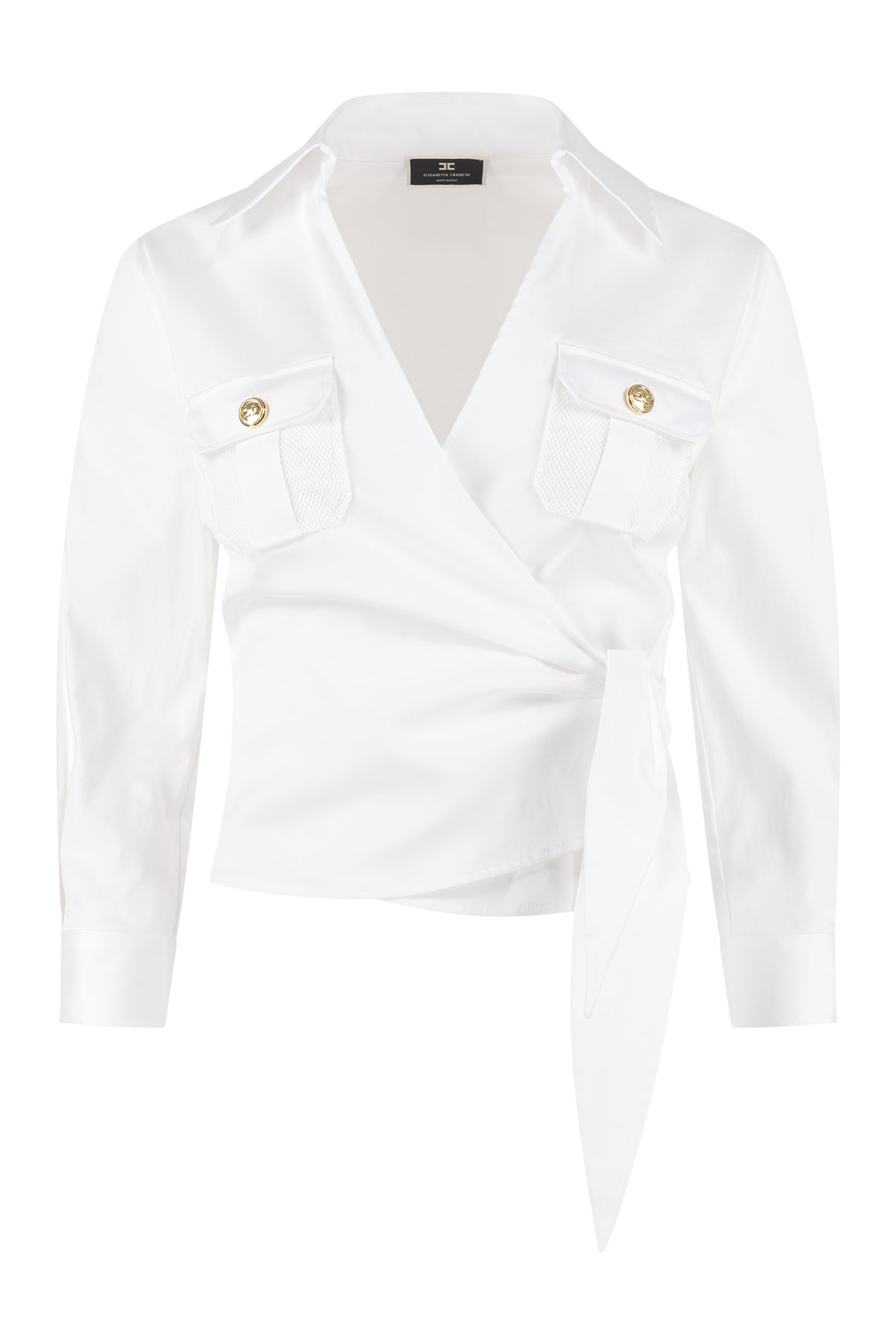 Elisabetta Franchi Cotton Shirt With Bow