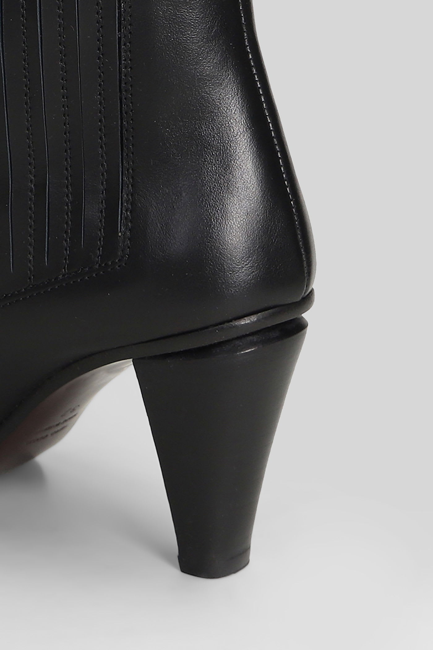 Roberto Festa Nova High Heels Ankle Boots In Black Leather In Multi