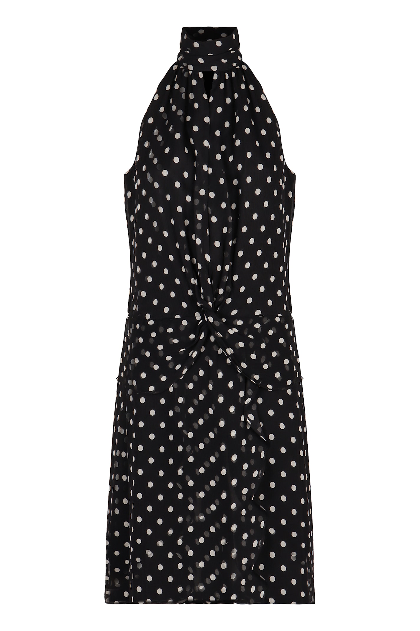 Polka-dot Print Silk Dress