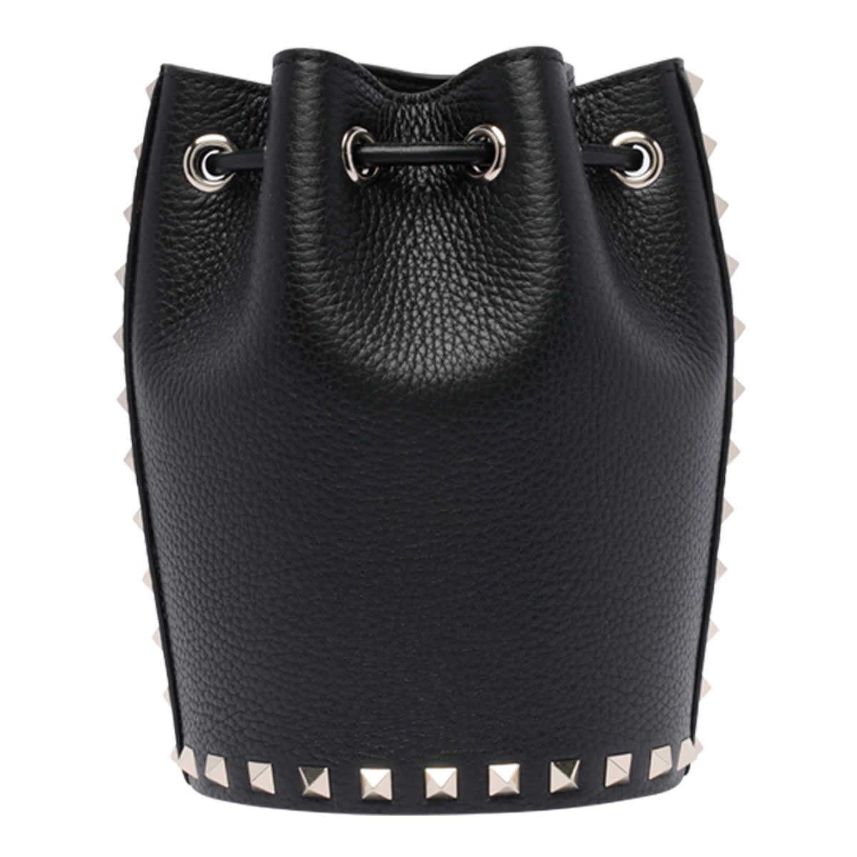 Valentino Mini Rockstud Bucket Bag In Black