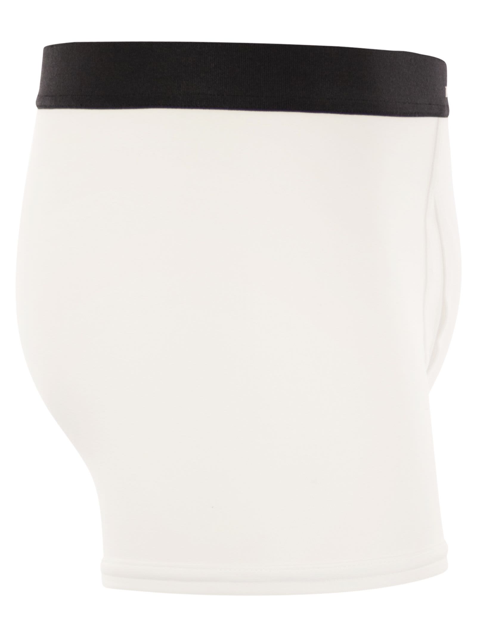 Kiton Stretch Cotton Boxer Shorts With Logo In White