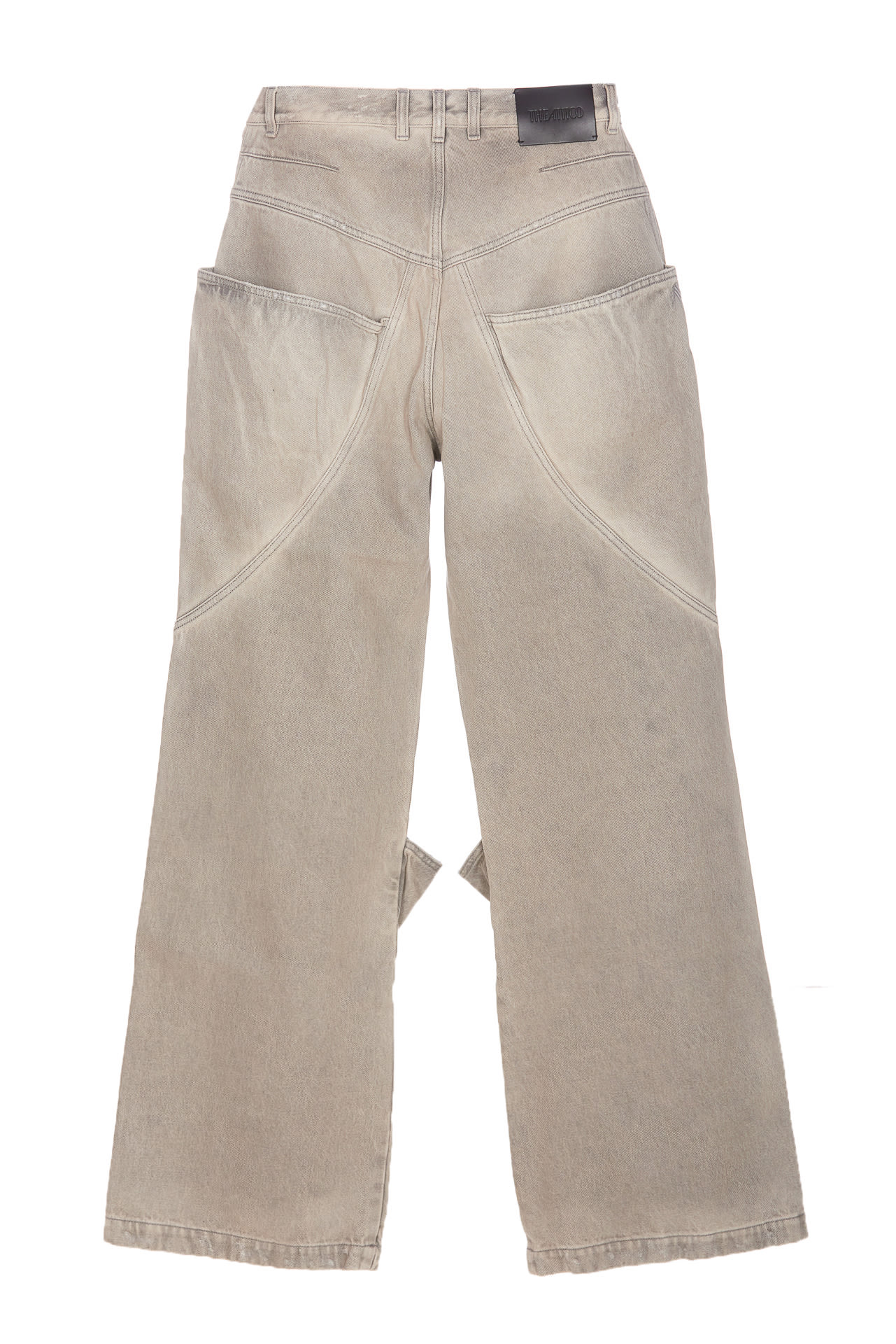 Shop Attico Long Jeans In Grey