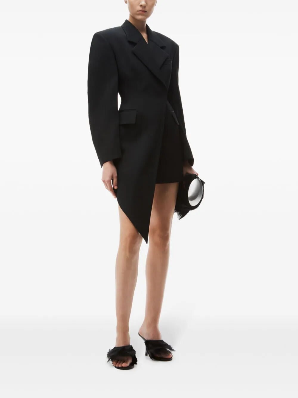 Shop Alexander Wang Asymmetrical Blazer In Black