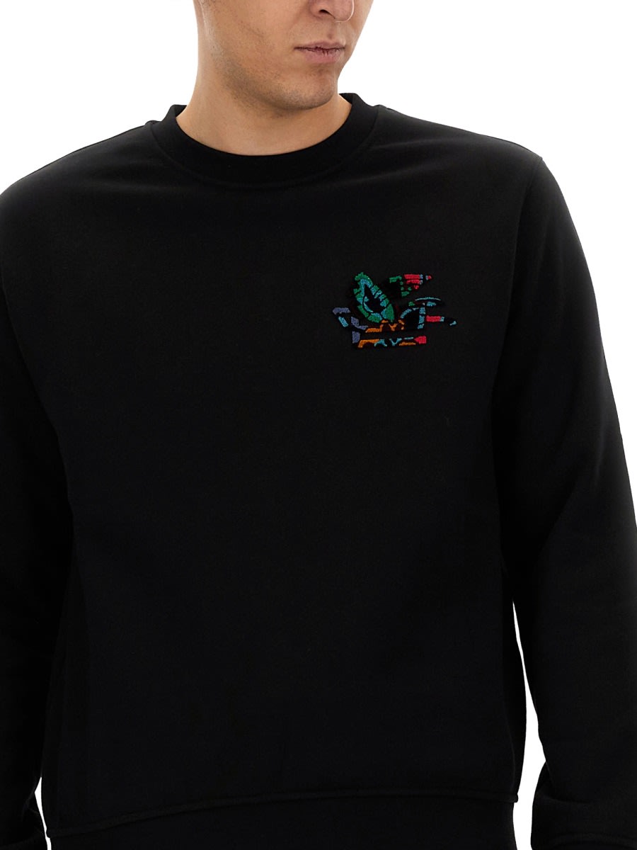 Shop Etro Sweatshirt With Pegasus In Black