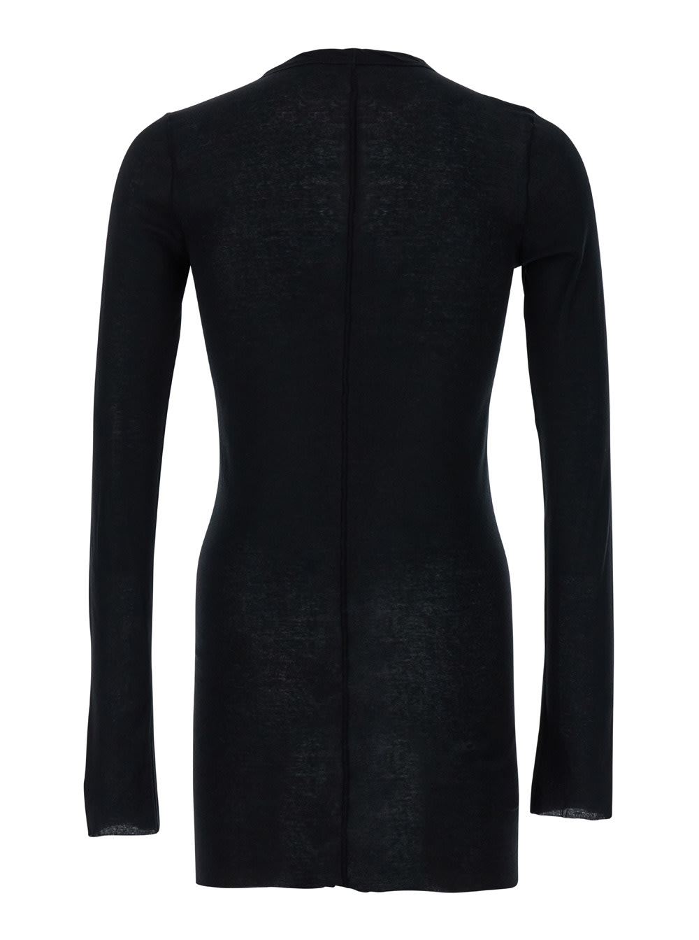 Shop Rick Owens Black Long Sleeve Top In Semi Sheer Man