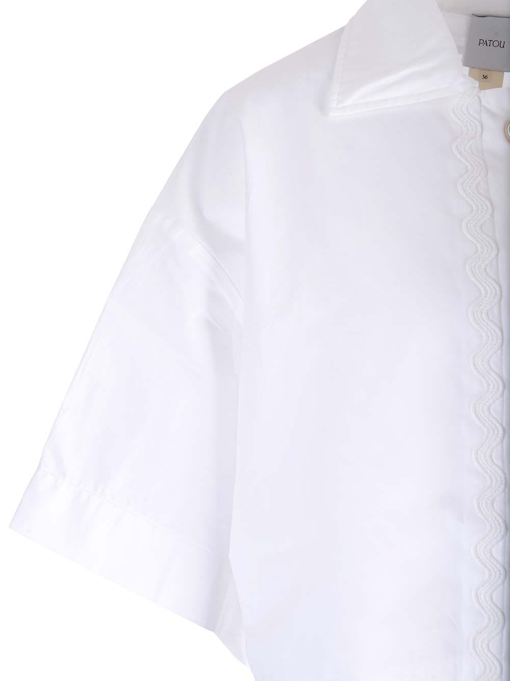 Shop Patou Short Shirt With Decorations In White