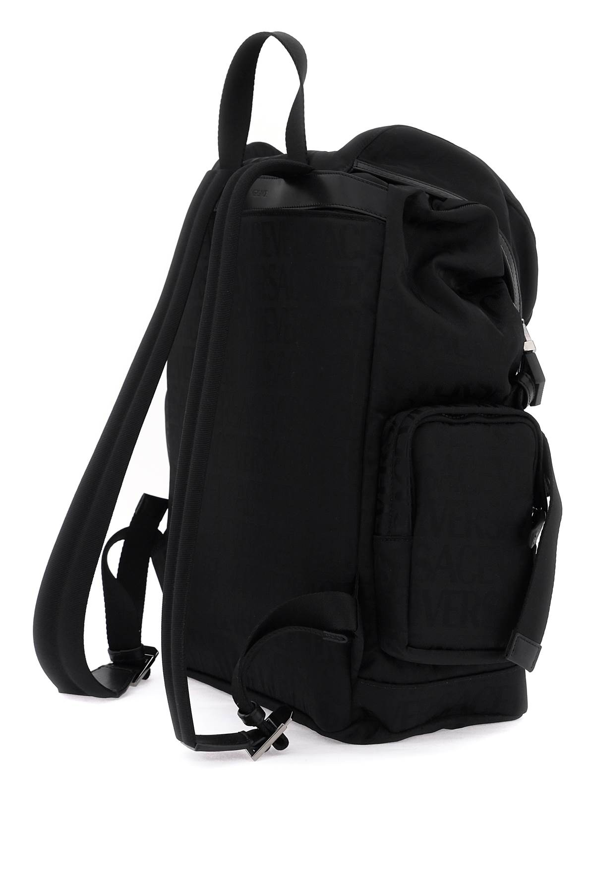 Shop Versace Allover Neo Nylon Backpack In Black (black)