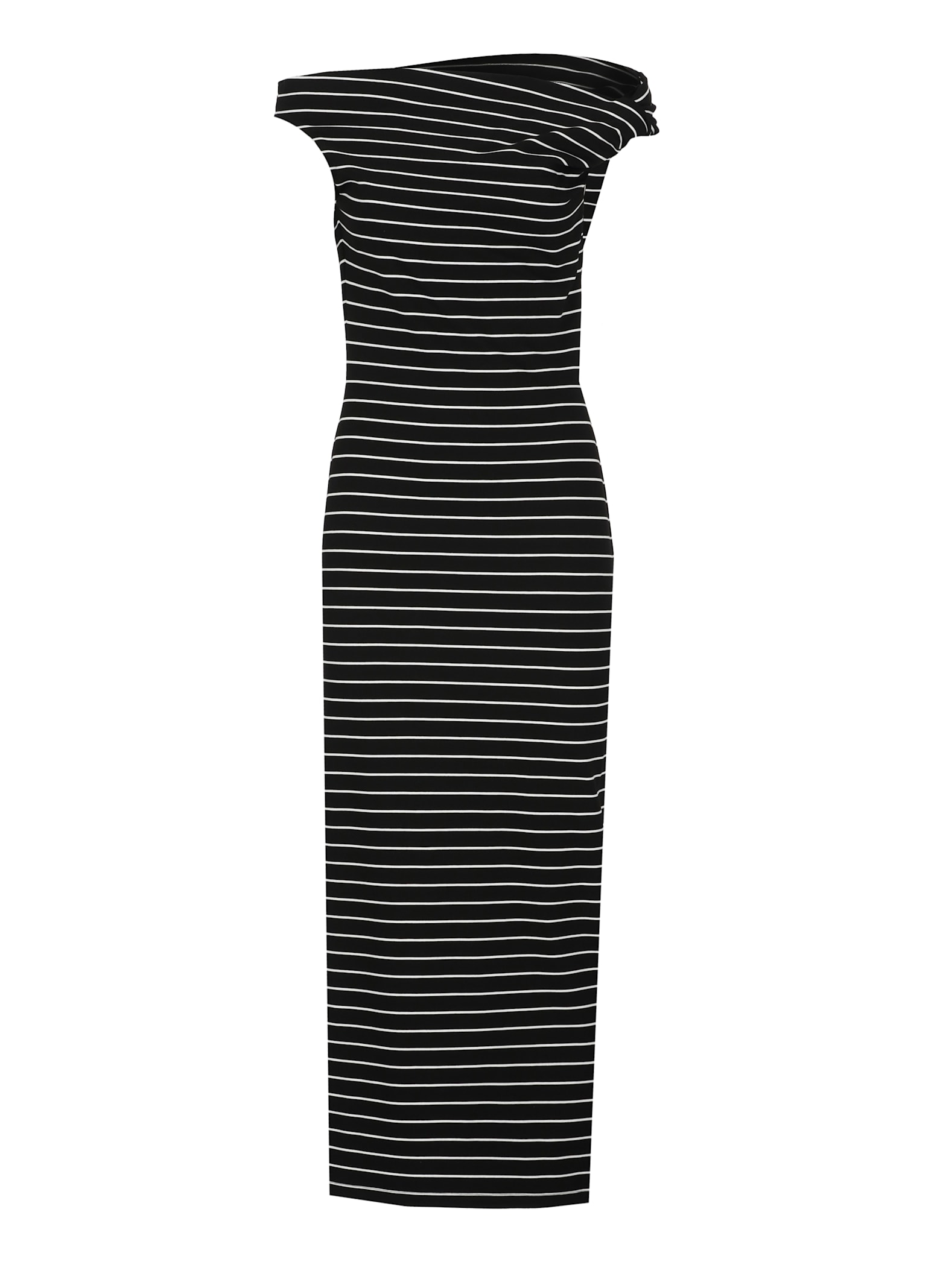 Msgm Dress Knee Length Wide Neck In Black