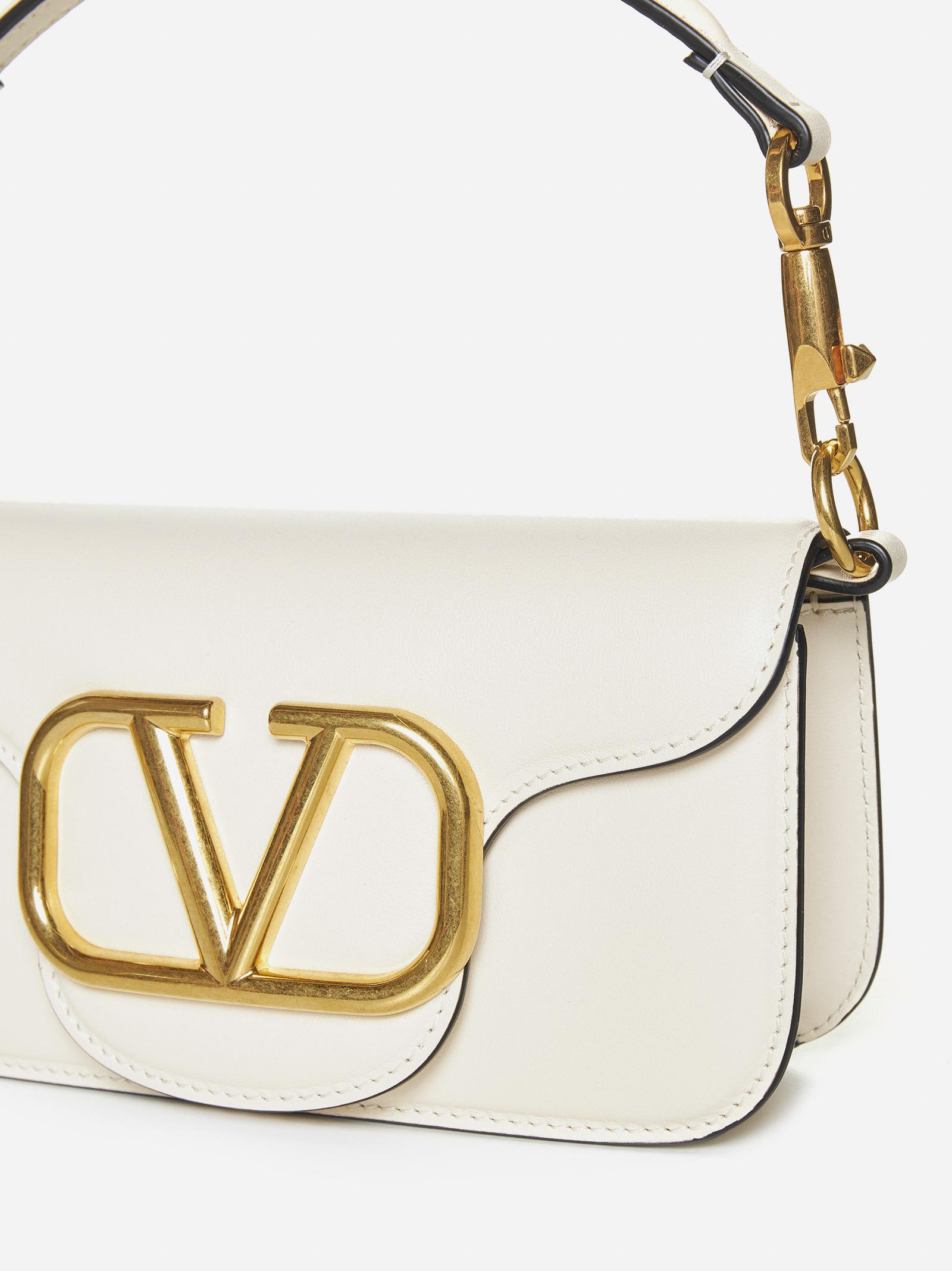 Shop Valentino Loco Leather Small Bag In Light Ivory