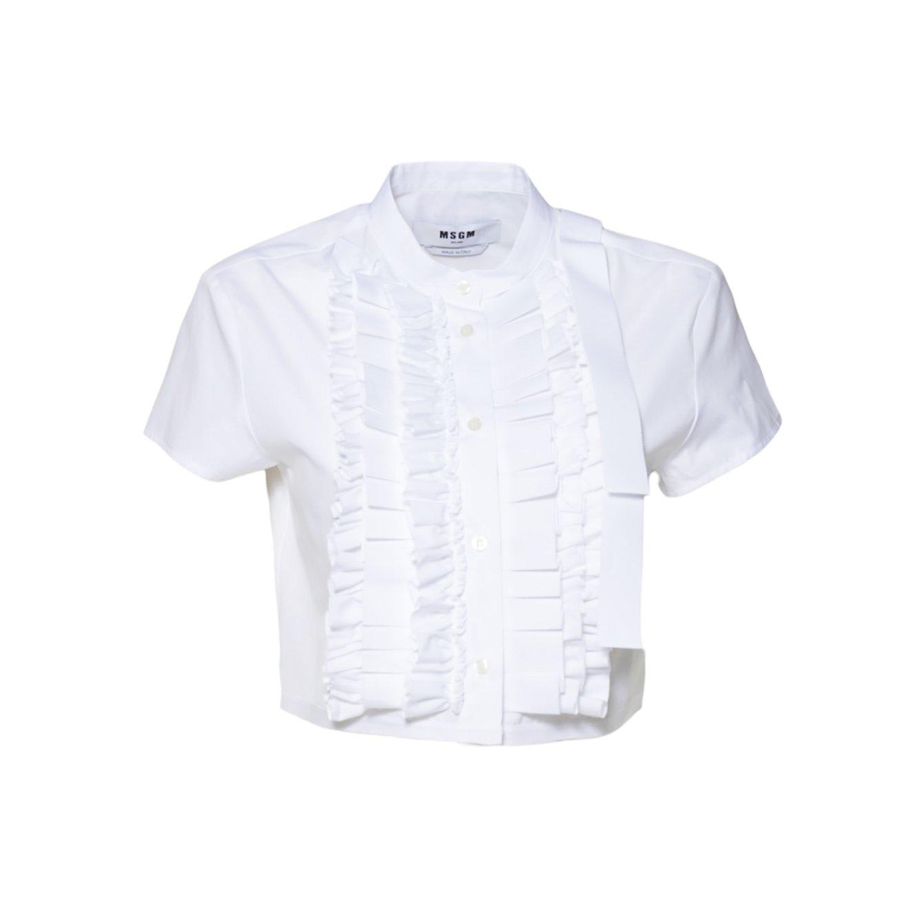 Msgm Cropped Ruffled Shirt
