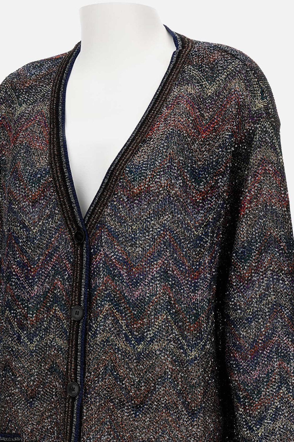 Missoni Zigzag Pattern Cardigan Sweaters And Cardigans Multicolor In Black