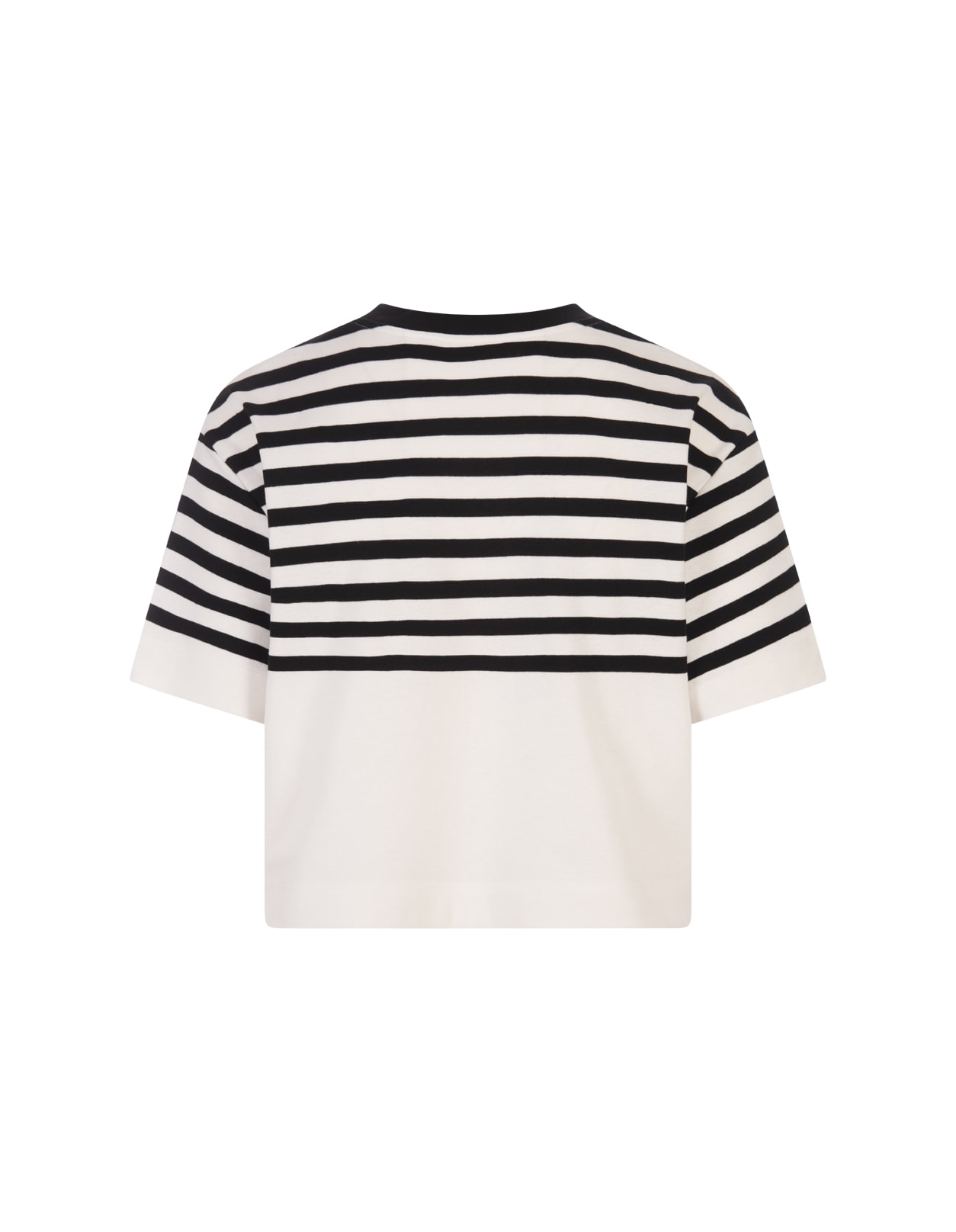 Shop Givenchy Short Striped T-shirt With 4g Application In White