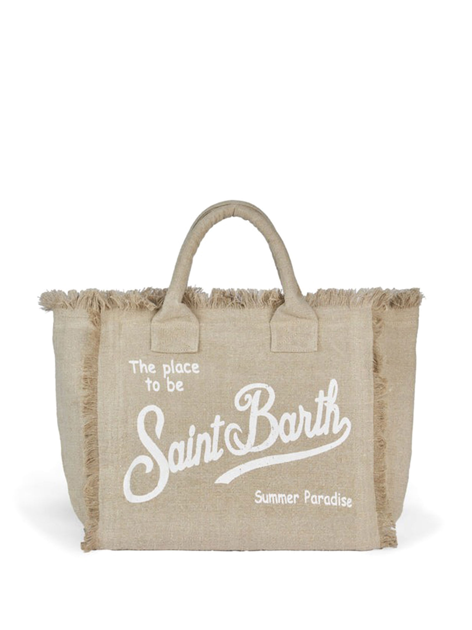 Shop Mc2 Saint Barth Linen Vanity Tote Bag