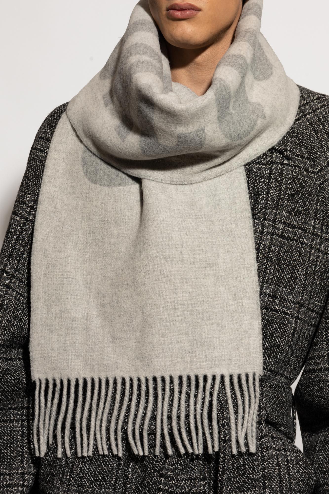Jacquemus Wool Scarf With Logo In Gray
