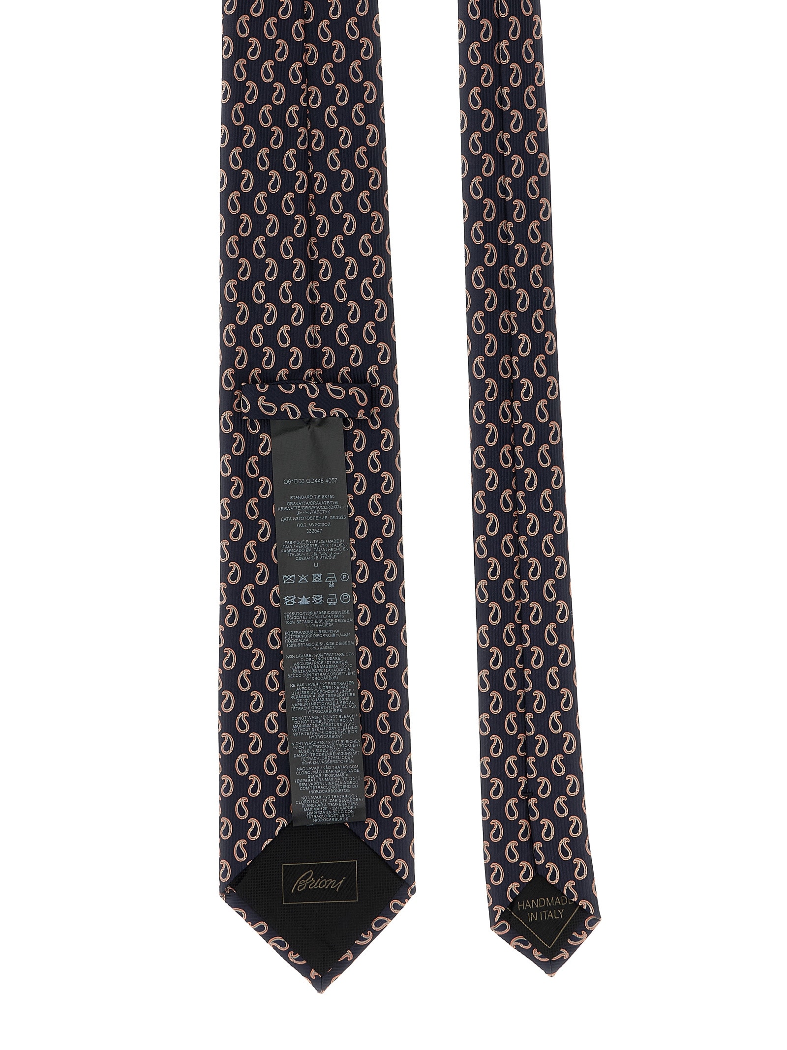 Brioni Jacquard Tie Ties And Papillon Blue In Brown