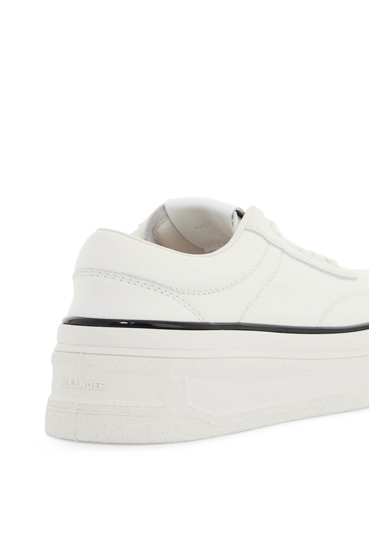 Shop Jil Sander Leather Sneakers For Everyday In Bianco (white)