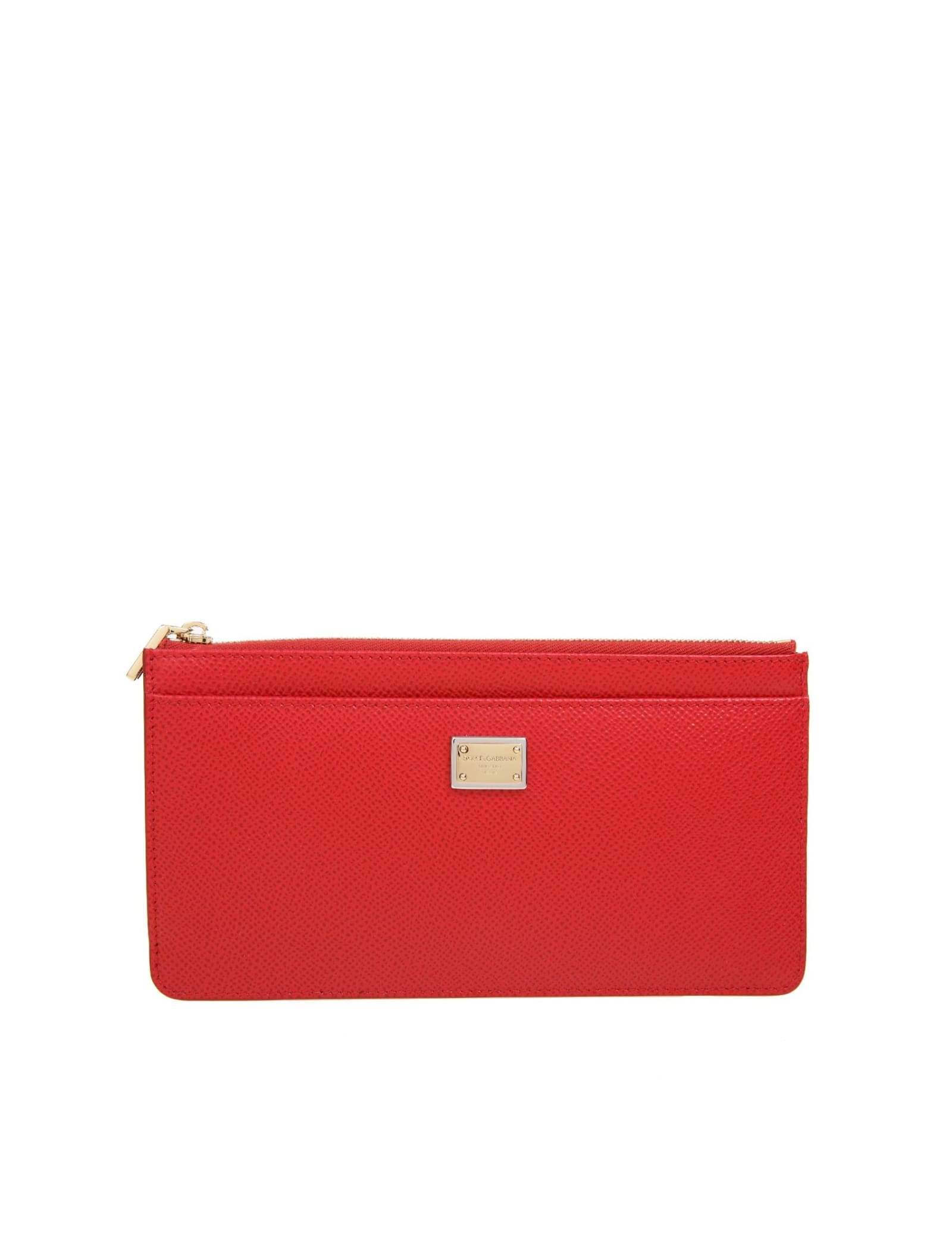 DOLCE & GABBANA CARD HOLDER IN RED LEATHER,11747588