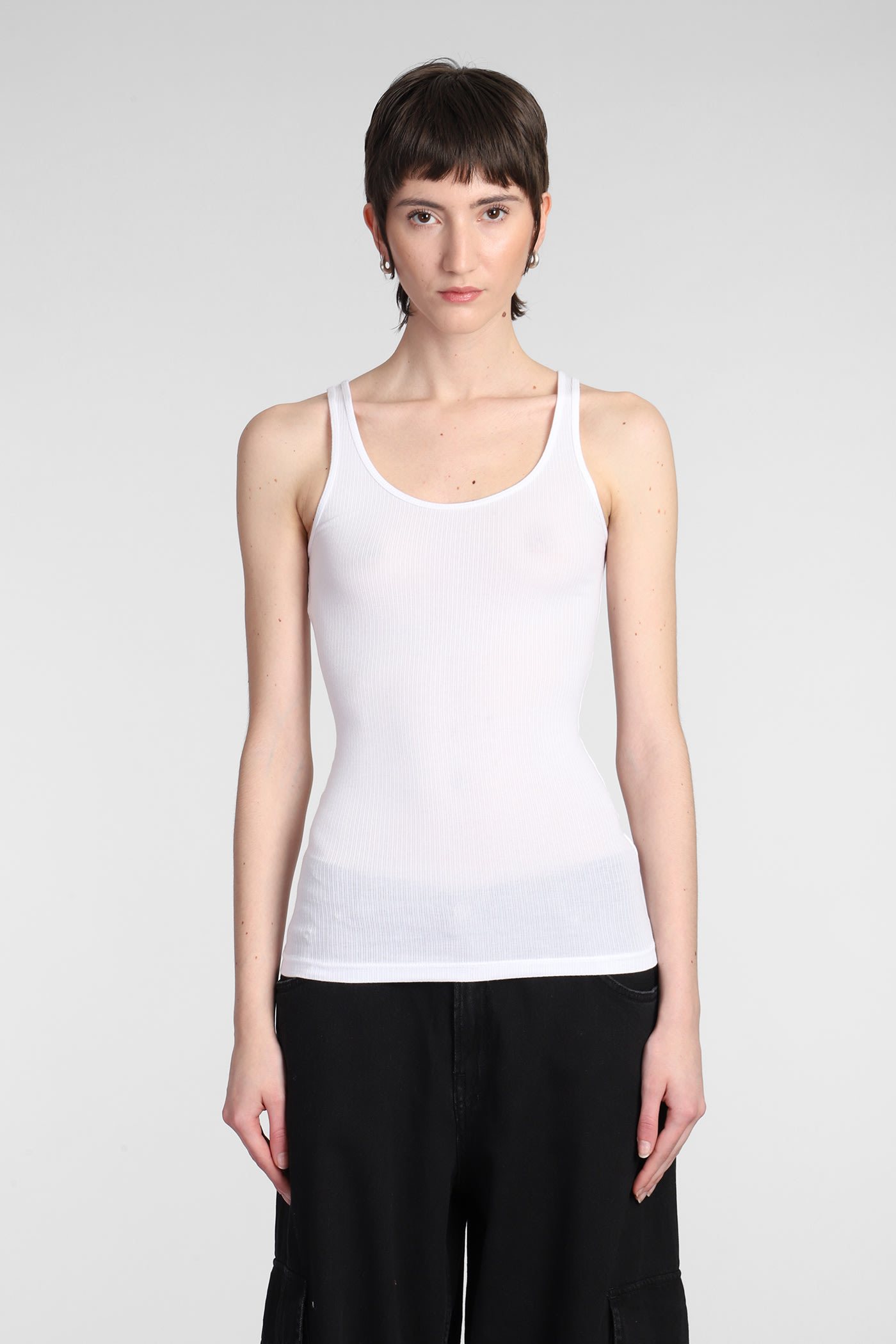 JAMES PERSE TANK TOP IN WHITE COTTON