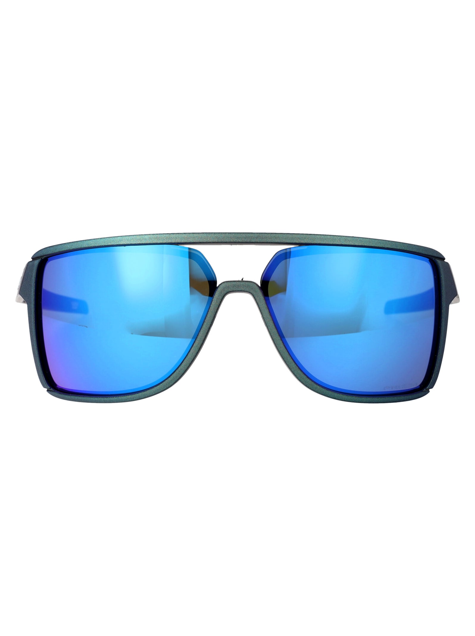 Shop Oakley Castel Sunglasses In 914713 Matte Silver/blue Colorshift