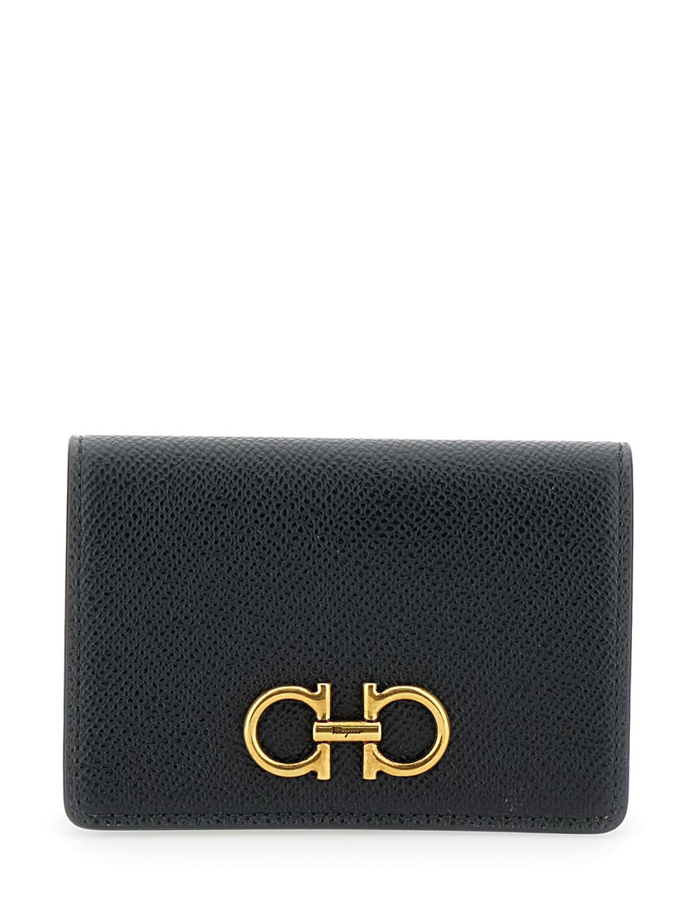 Black Wallet With Gancino Logo In Leather Woman