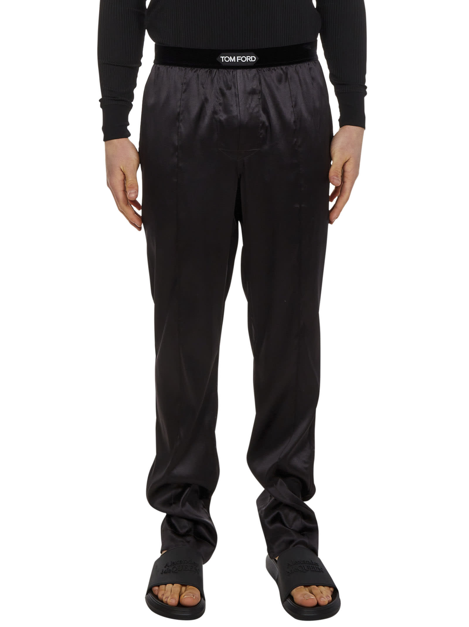 Tom Ford Silk-blend Lounge Pant In Black | ModeSens