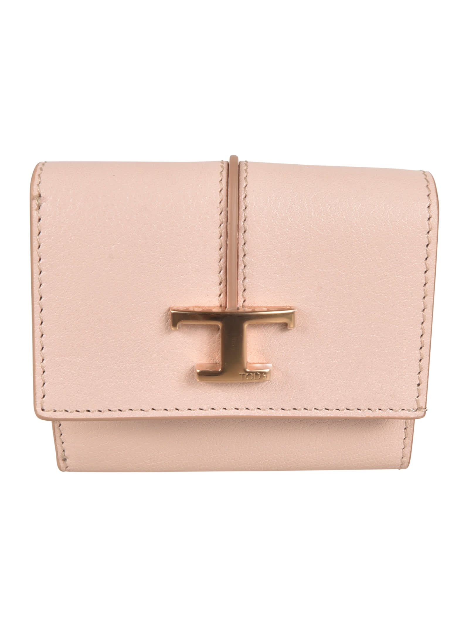 TOD'S LOGO TRI-FOLD BUTTON SNAP WALLET 