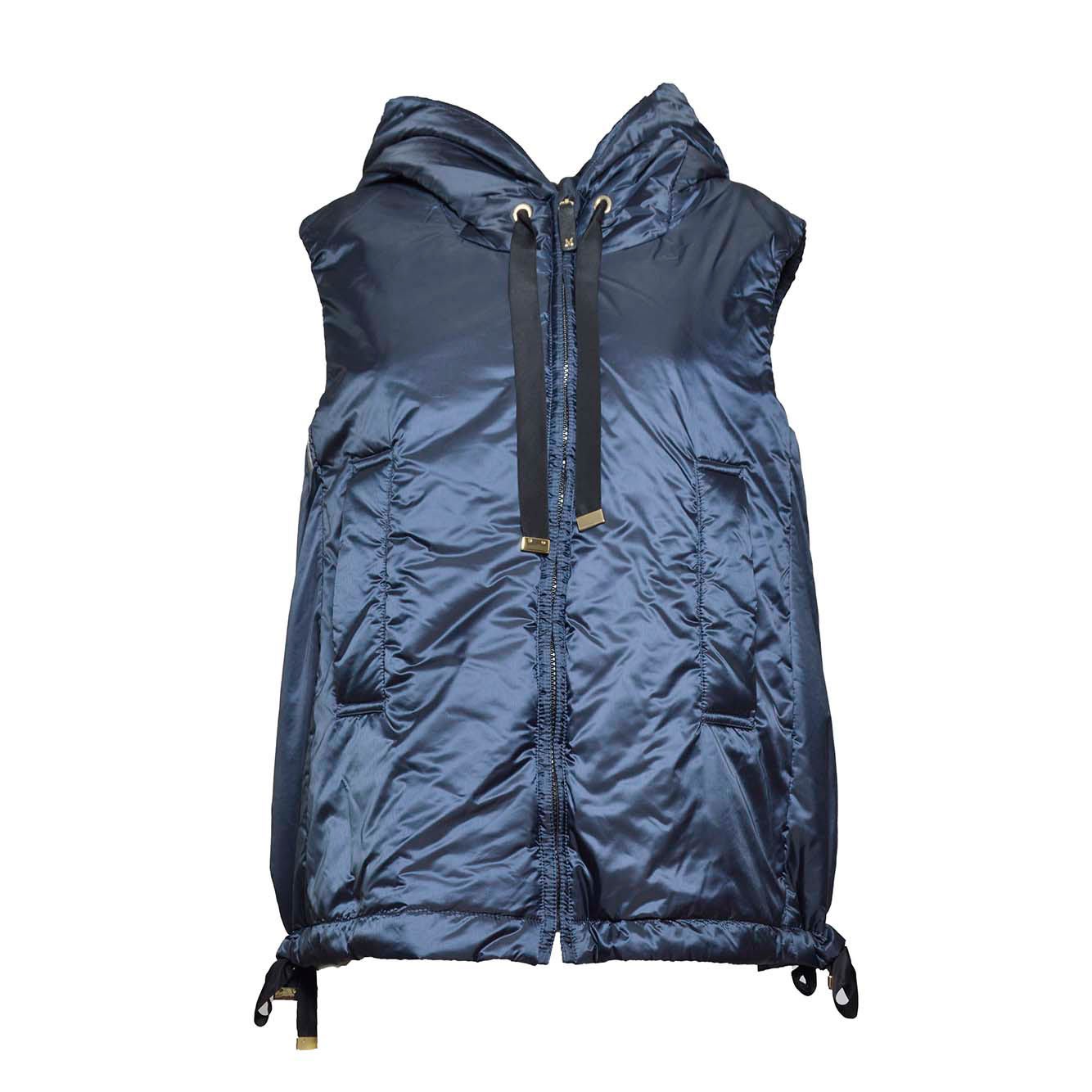 Shop Max Mara The Cube Zip-up Drawstring Gilet In Blue