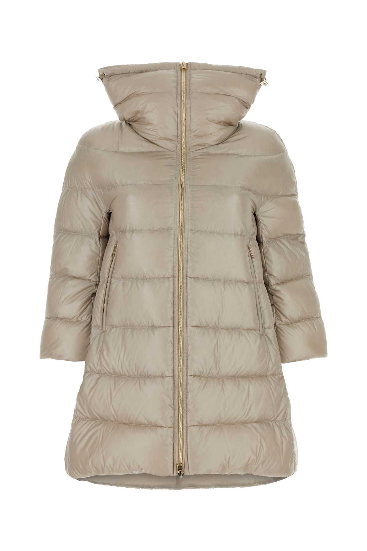 Herno Sand Nylon Cleofe Down Jacket In Neutral