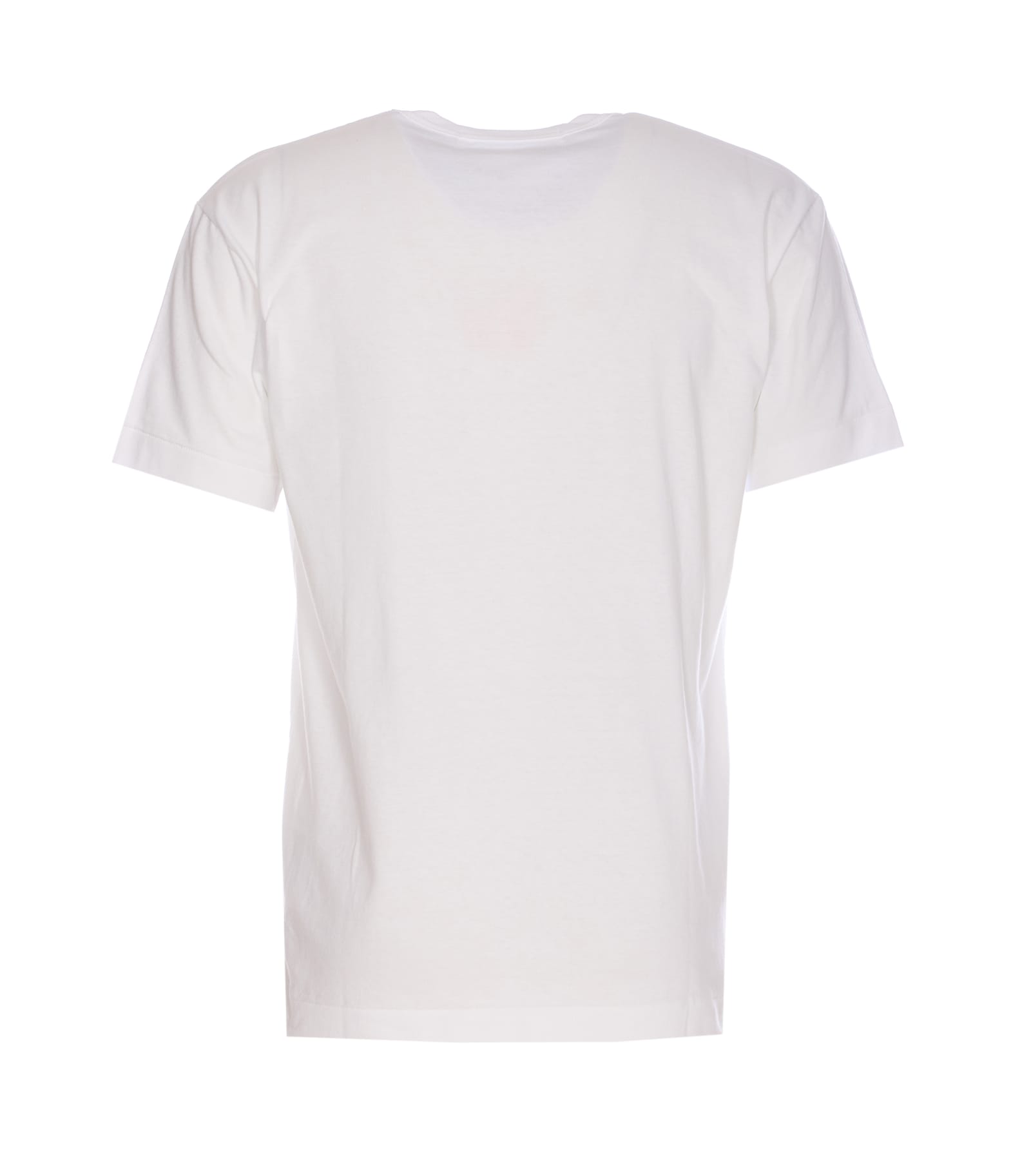 Comme Des Garçons Play Printed T-shirt And Logo Patch In White
