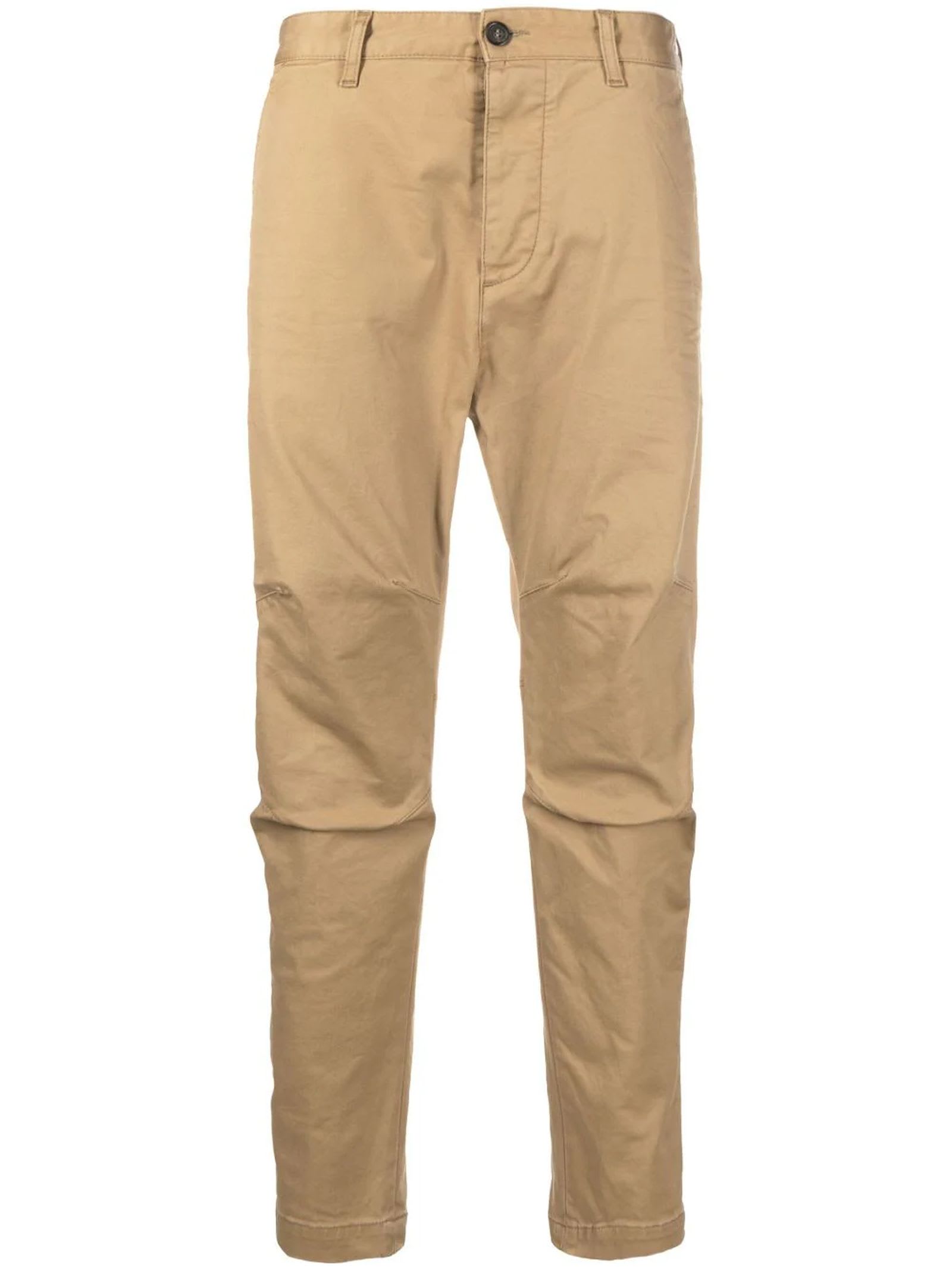 Shop Dsquared2 Beige Cotton Trousers