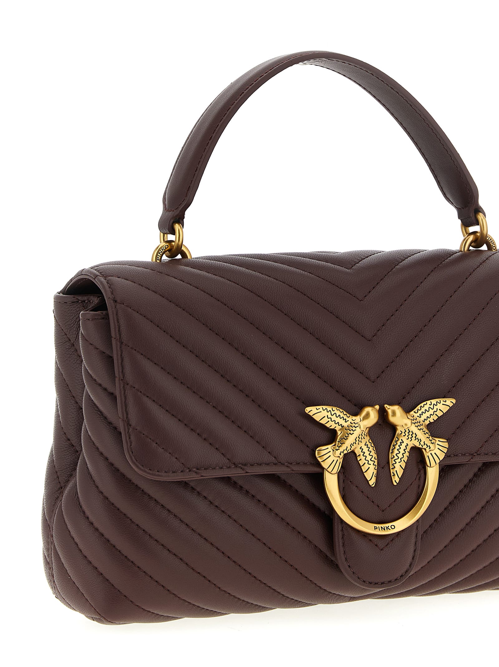 Pinko Love Lady Puff Classic Handbag In Brown