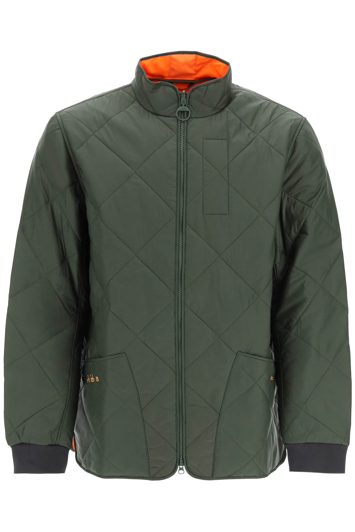 Barbour X Brompton Reversible Fold Quilted Jacket In Olive (khaki