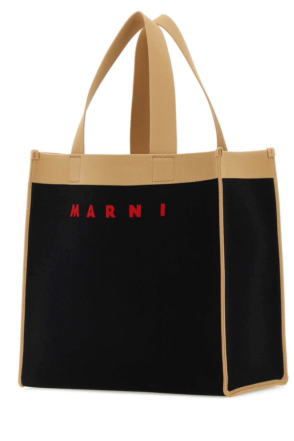 Shop Marni Two-tone Jacquard Shopping Bag In Zo421