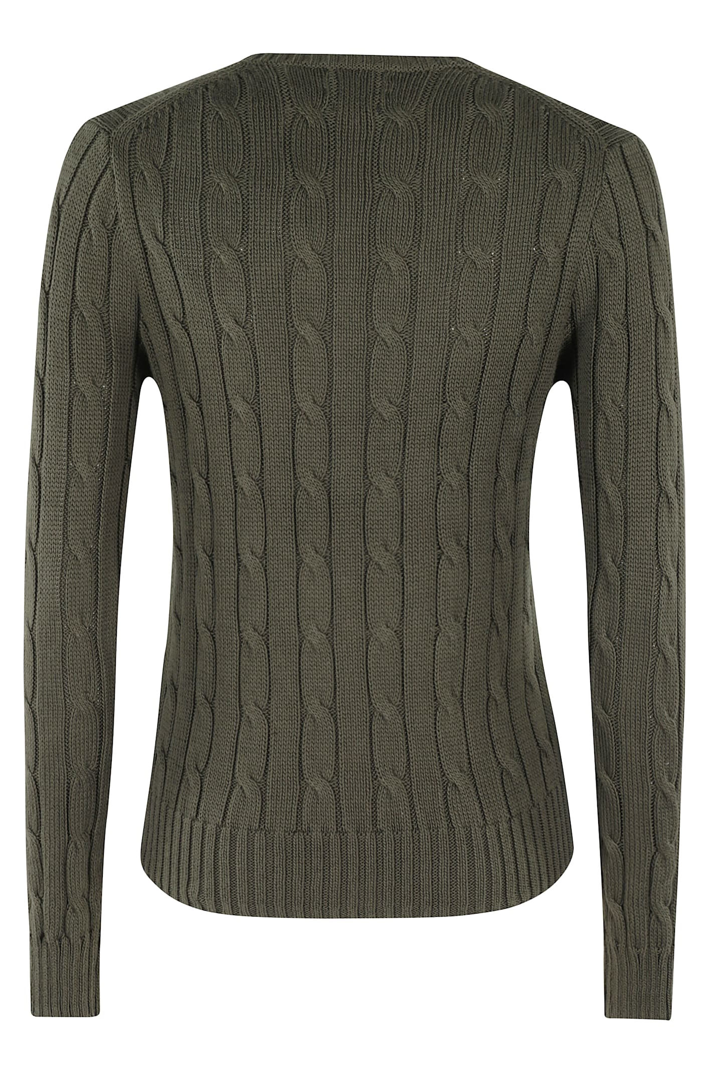 Shop Polo Ralph Lauren Kimberly V-neck Cable-knit Jumper In Olive
