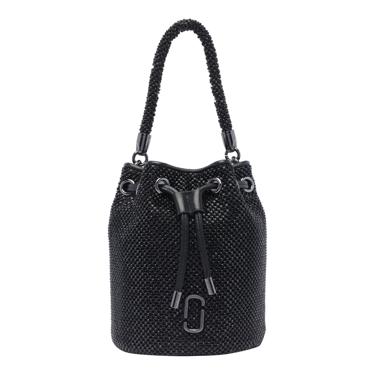 Shop Marc Jacobs The Rhinestone Mini Bucket Bag In Black