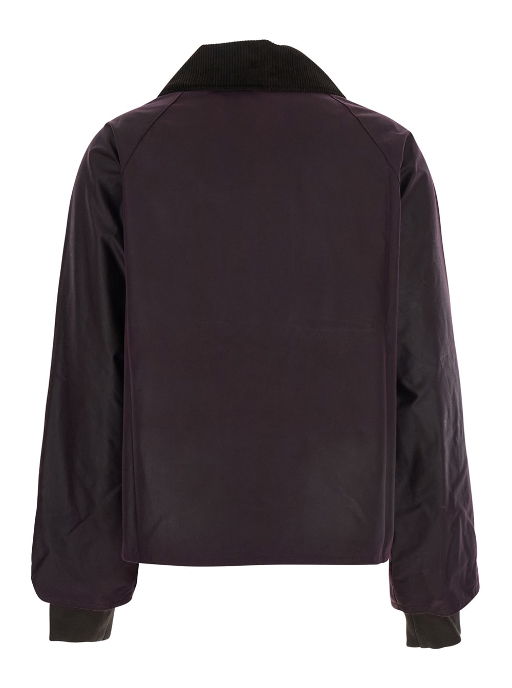 Barbour Shade Of Purple Jacket With A Ribbed Collar In Burgundy
