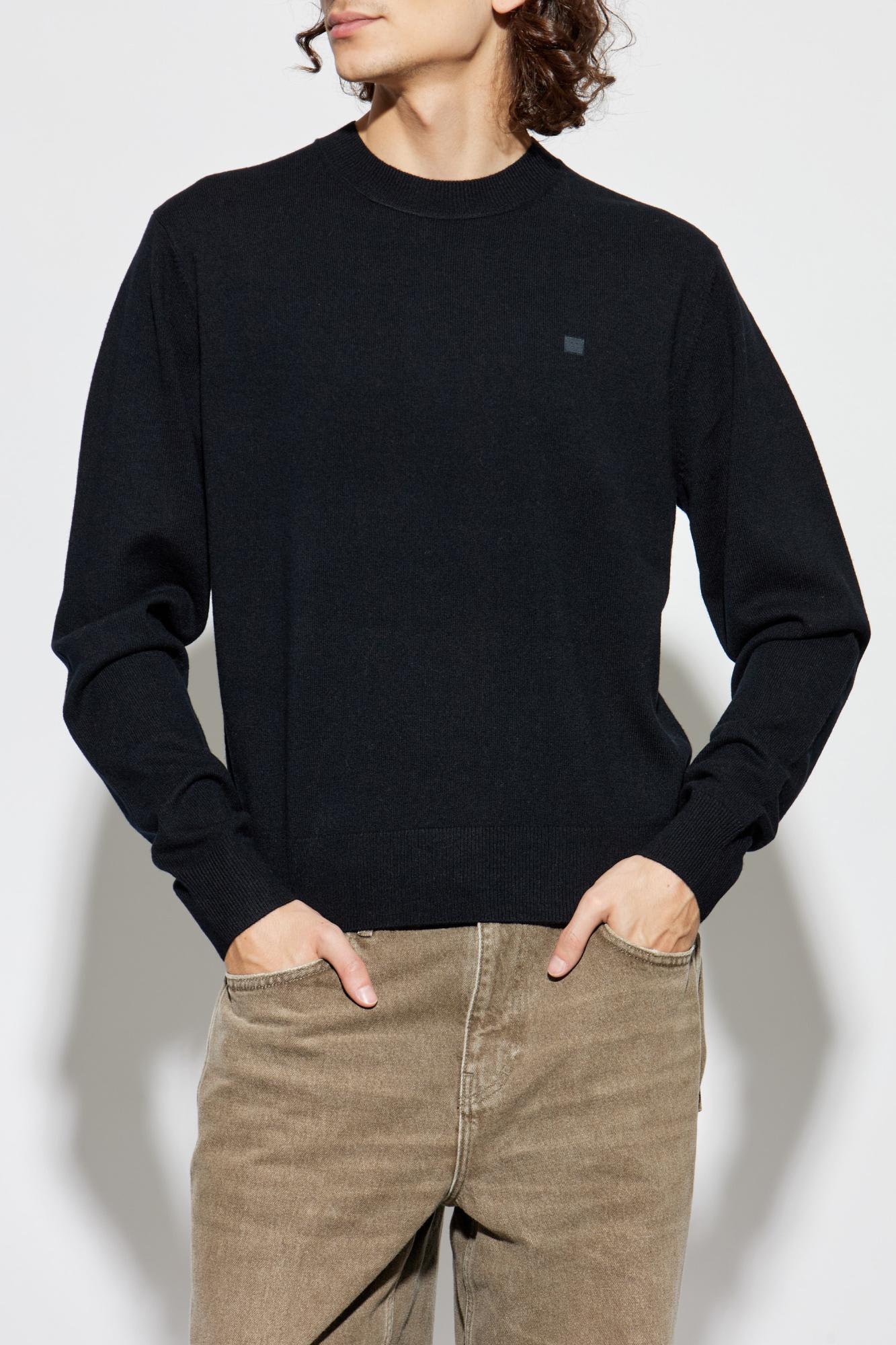Acne Studios Wool Sweater With Logo In Black