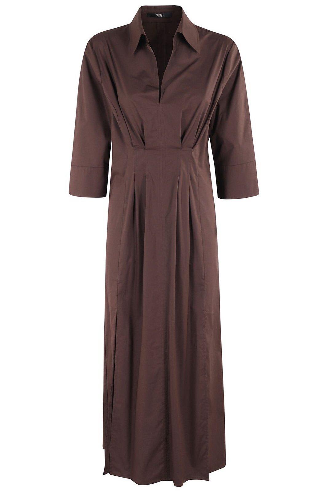 Stretched Poplin Long Dress