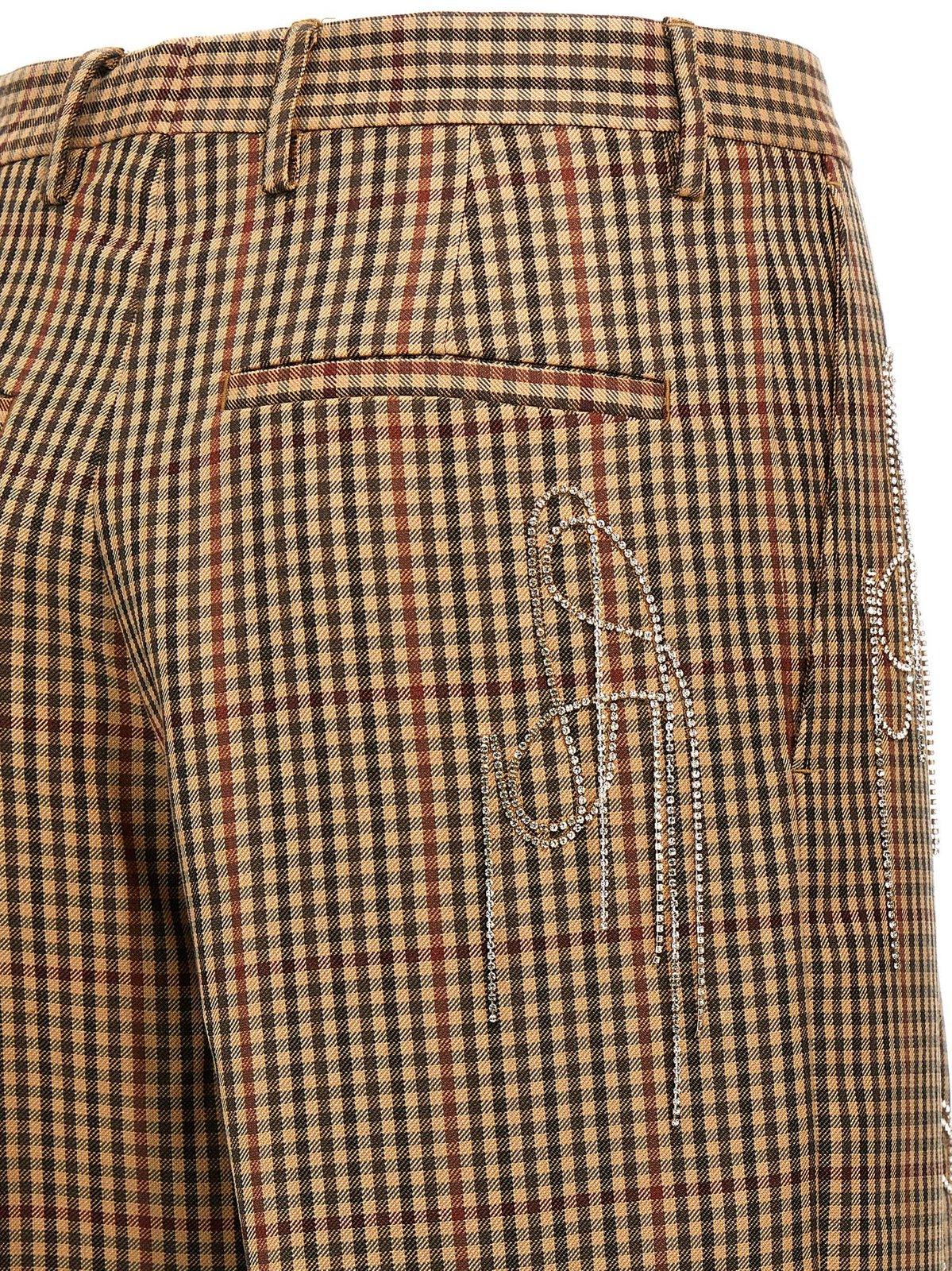 Shop Dries Van Noten Porter Checked Pants In Brown