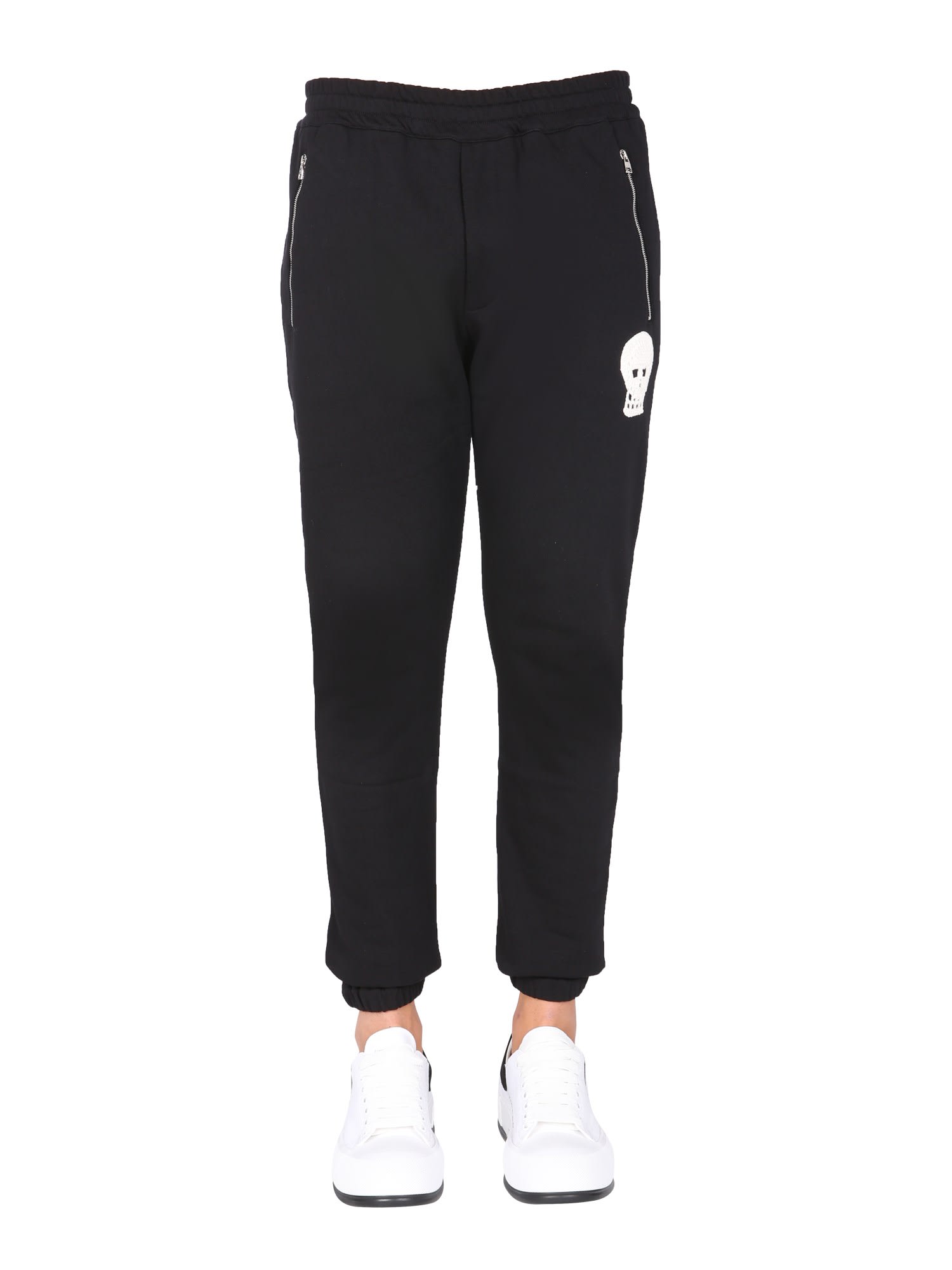 Alexander McQueen Jogging Pants With Embroidered Skull