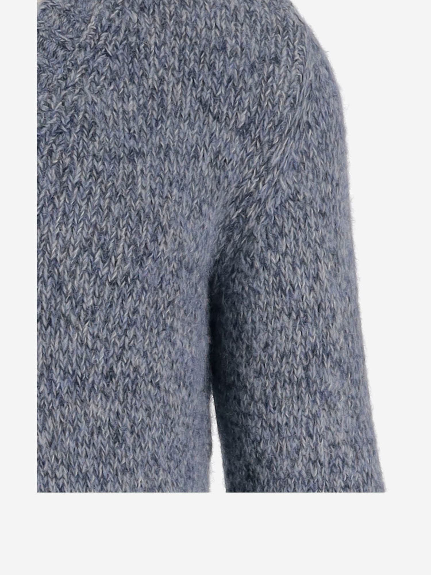 Woolrich V-neck Sweater In Alpaca Blend In Gray