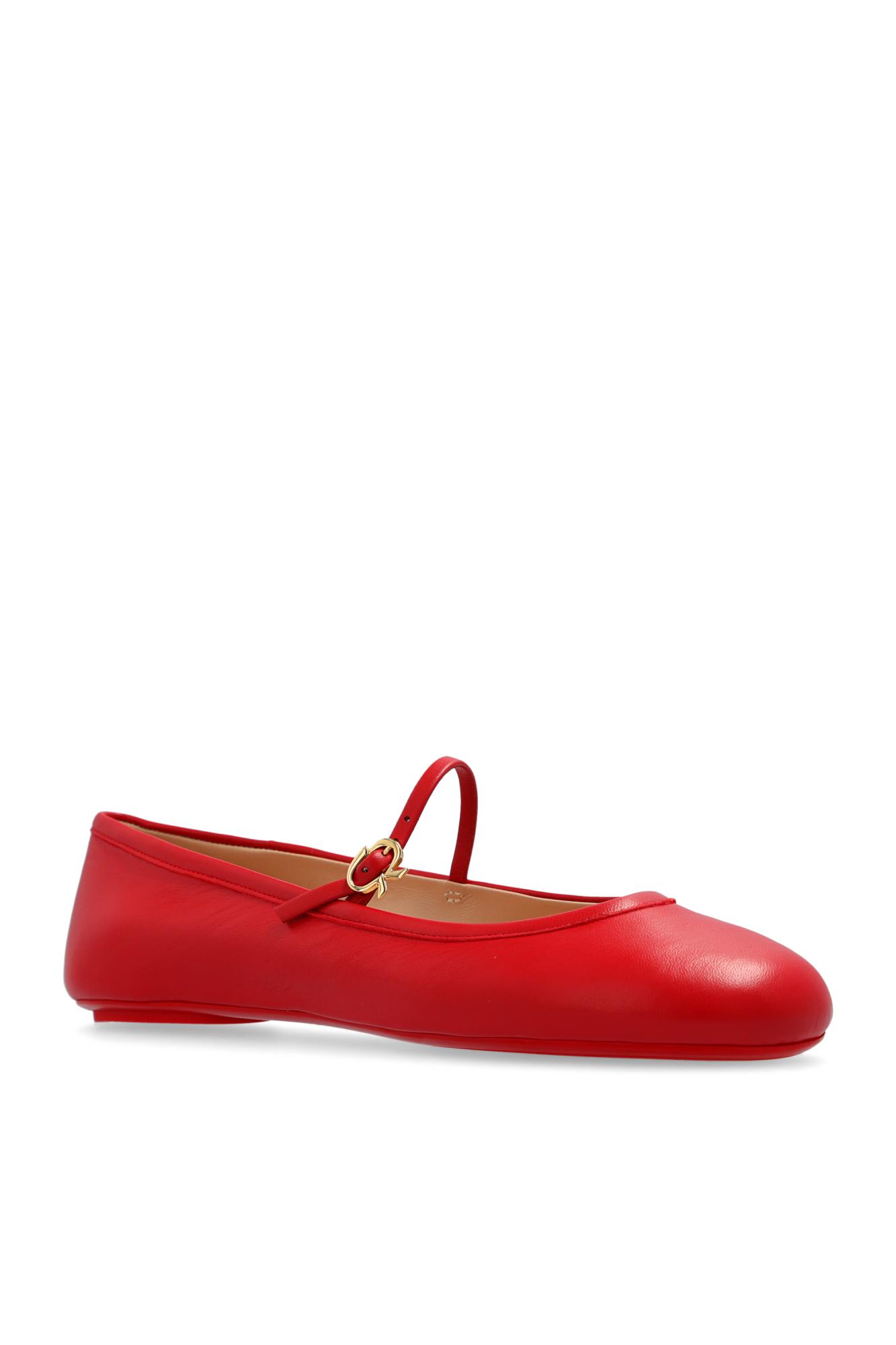 Shop Gianvito Rossi Ballet Flats Carla In Tabasco Red