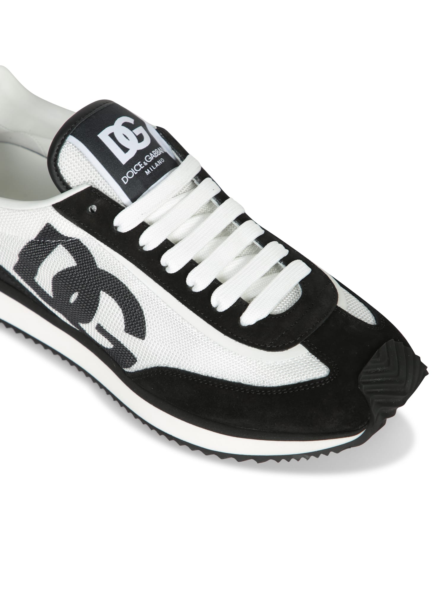 Shop Dolce & Gabbana Dragon+crosta Black-white Low Sneakers