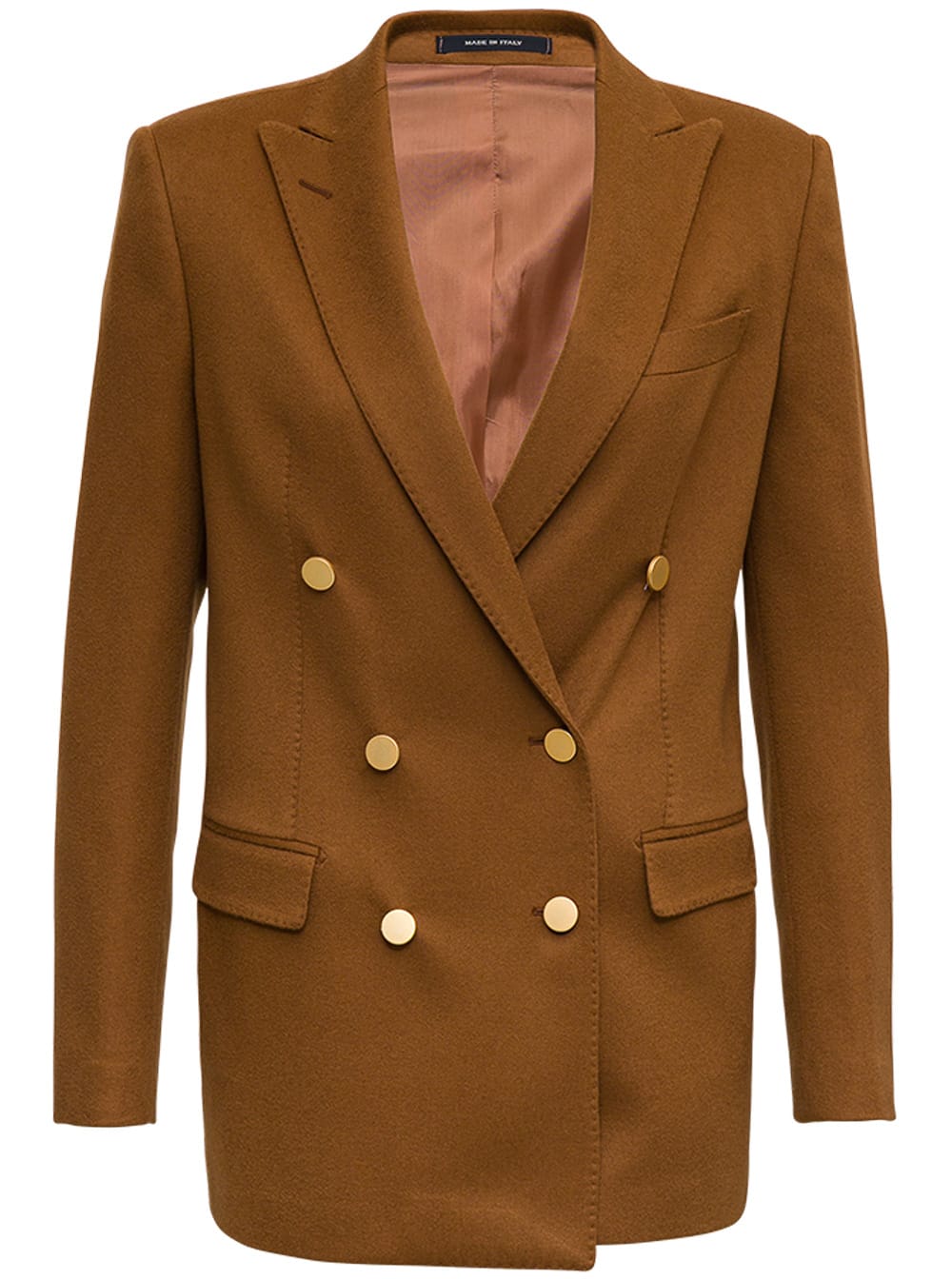 Tagliatore Jasminedouble-breasted Jacket In Brown Cashmere